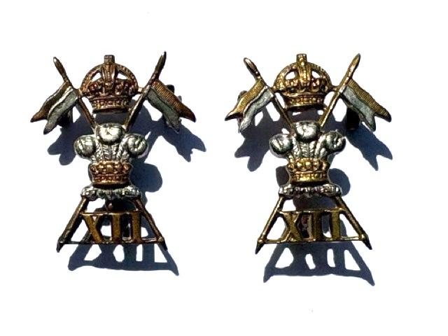 INDIA: A pair of 12th Lancers Collar Badges