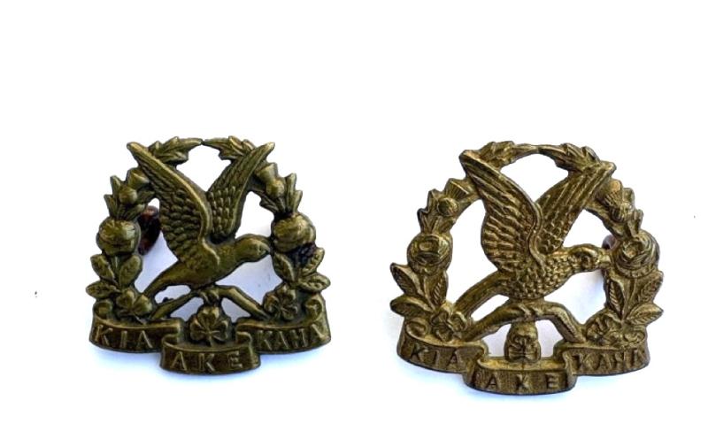 Pair of WW1 New Zealand Collar Badges: 14th South Otago Rifles.