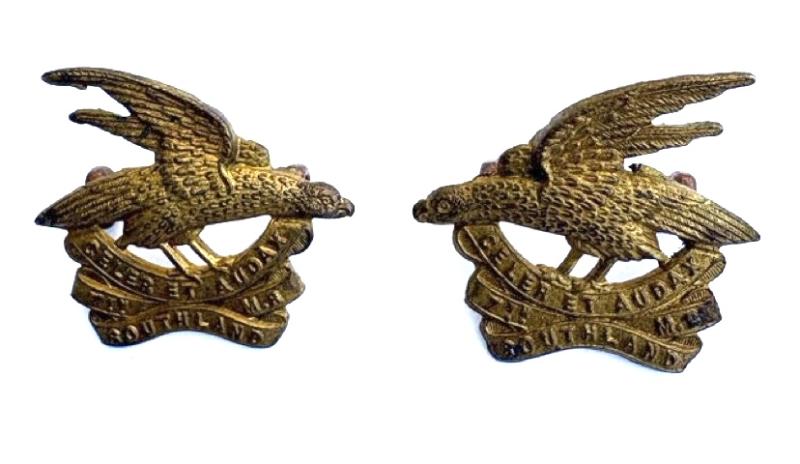 A Pair of New Zealand Collar Badges: 7th Southland Mounted Rifles