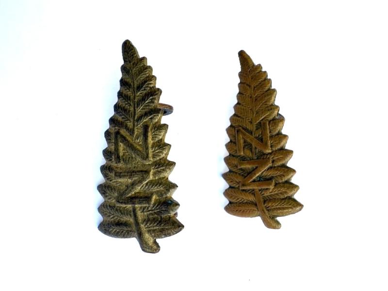 Pair of New Zealand Collar Badges: Army Infantry (NZ Leaf)