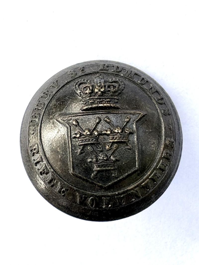 Victorian Bronze Rifle Corps Button - Bury St Edmonds