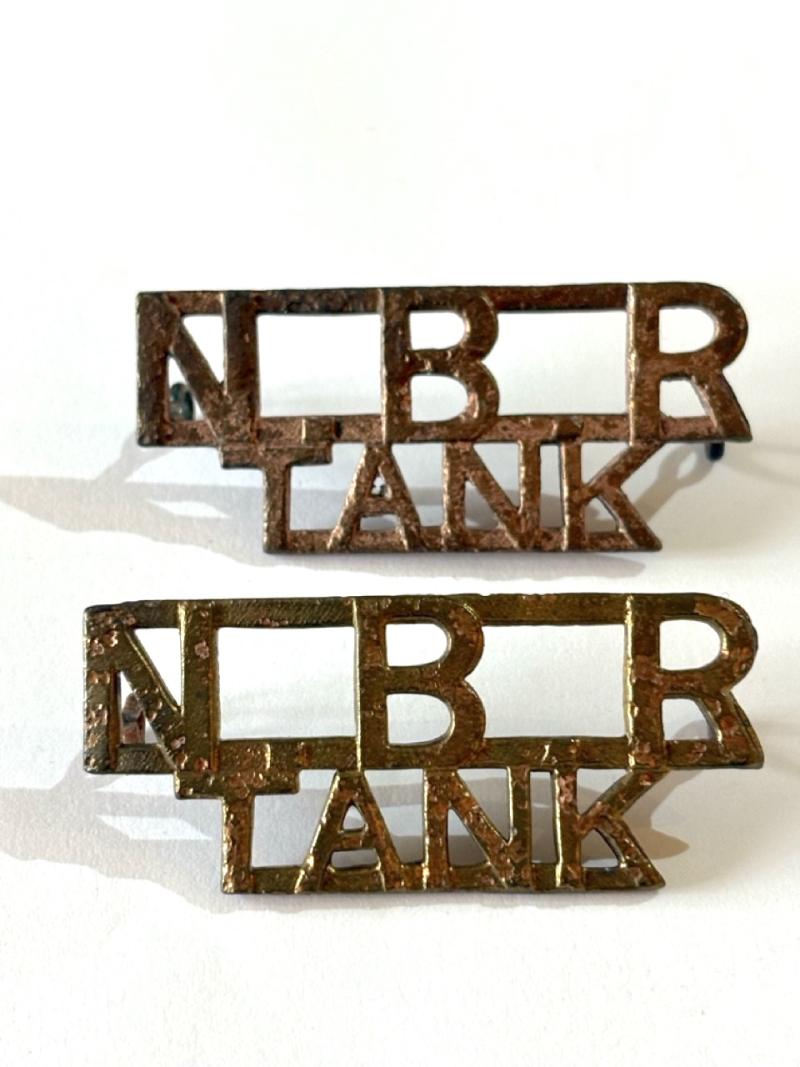 NEW BRUNSWICK Regiment TANK Shoulder Titles - a pair.