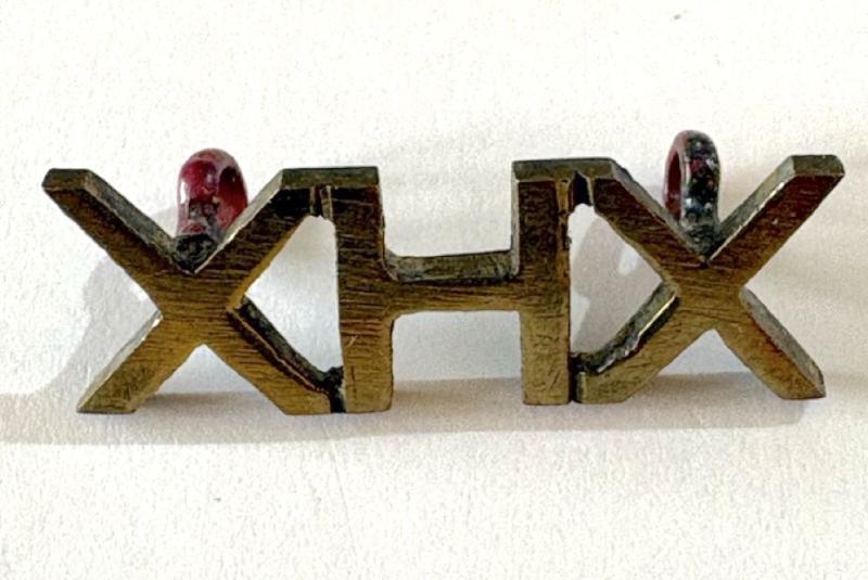 XHX 10th Royal Hussars Metal Original Shoulder Title