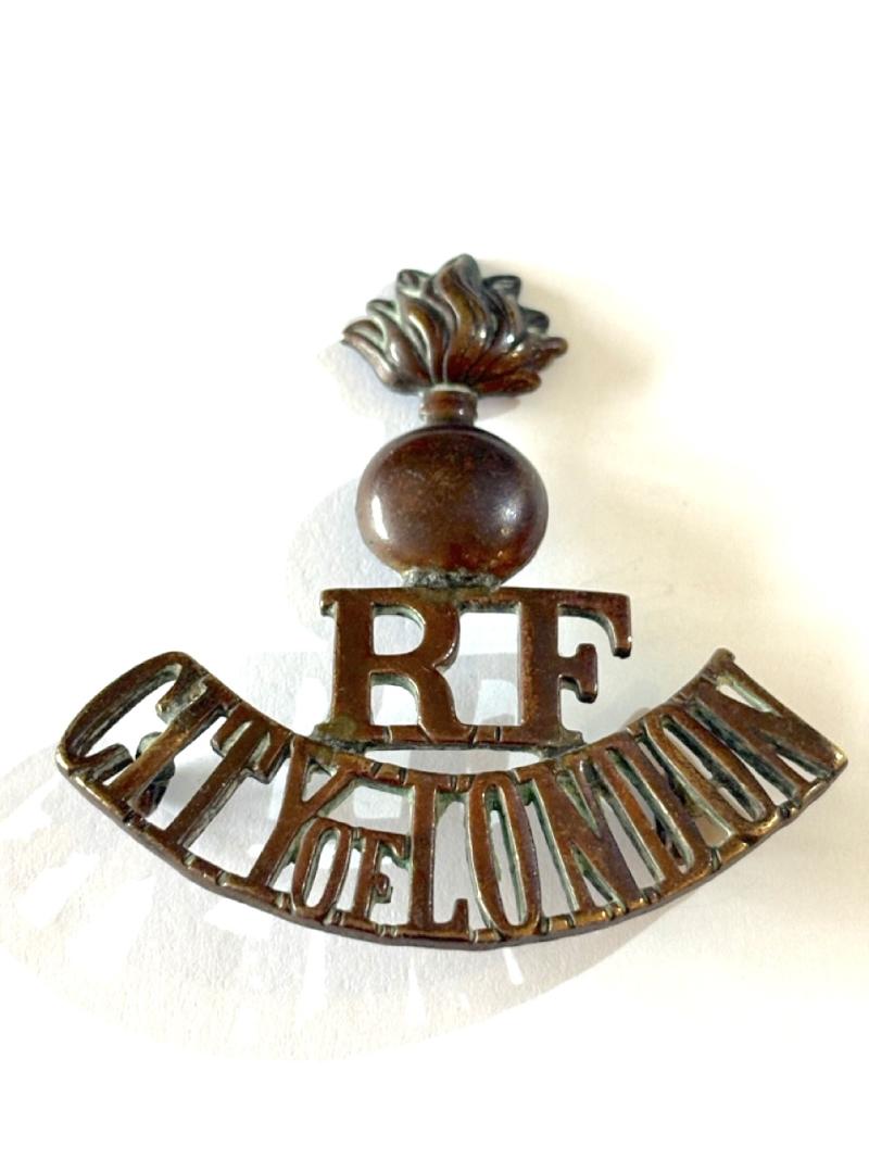 Original Shoulder Title: RF CITY OF LONDON with Flaming Grenade