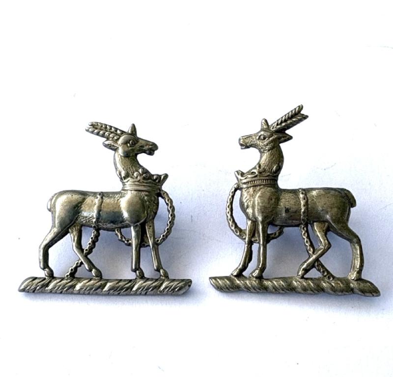 Pair of Collar Badges: Royal Warwickshire