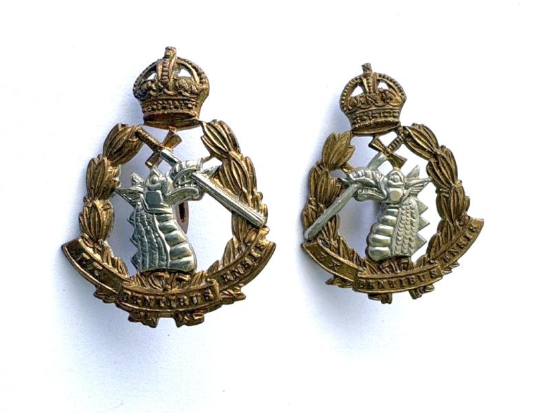 Pair of Collar Badges: Royal Army Dental Corps. King's Crown