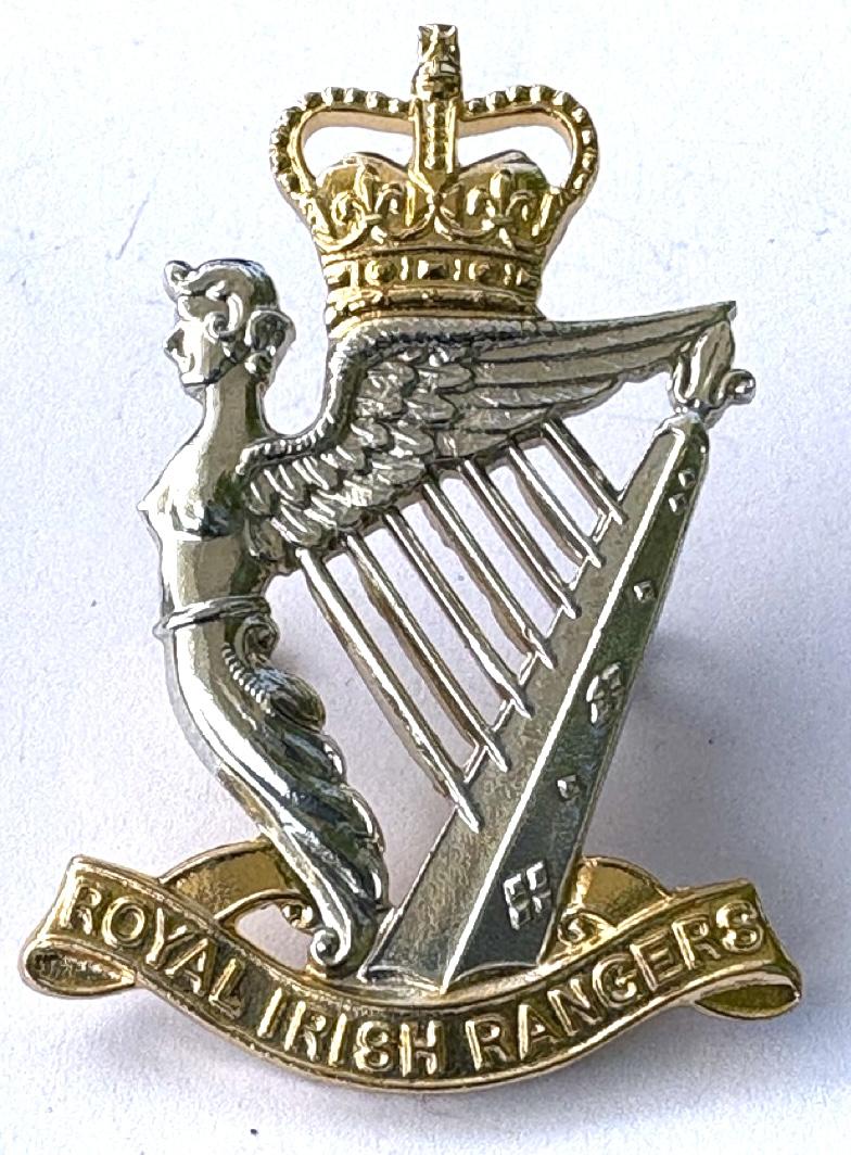 Royal Irish Rangers Staybrite Anodised Cap Badge. QC.