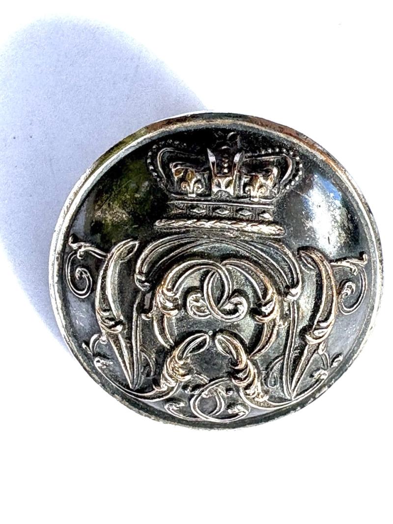 Victorian Royal Household Livery Button, Silver Plated, Large Button