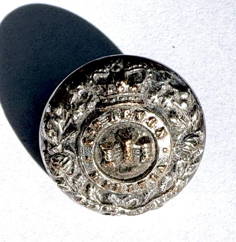 The 1st Devon Militia (East Devon) Small Button. Silver-plated.