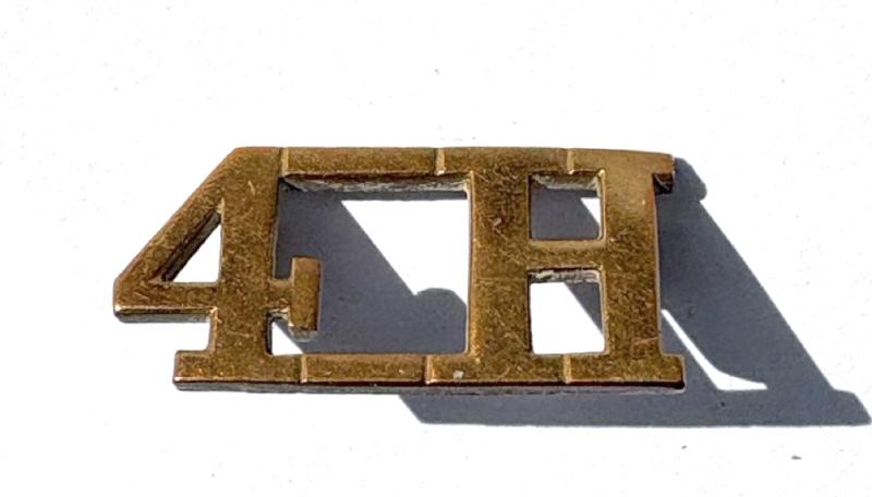4H Shoulder Title. 4th Queen's Own Hussars