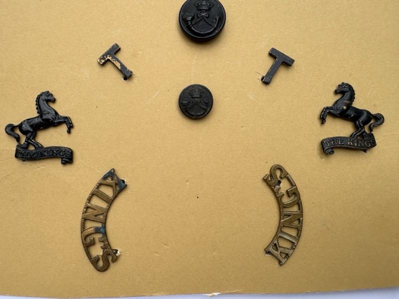 WW1 era King's Reg't Liverpool: Collar Badges, 2 x 