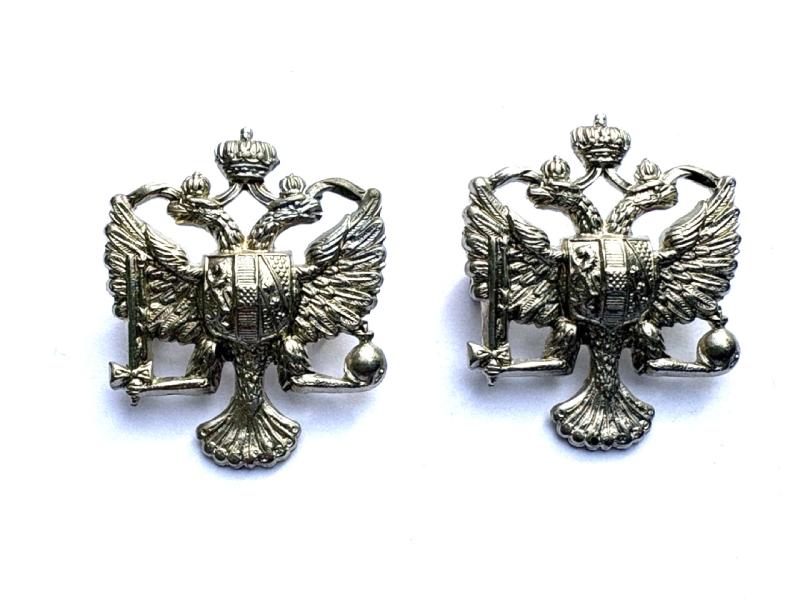 1st King's Dragoon Guards pair of  Collar Badges