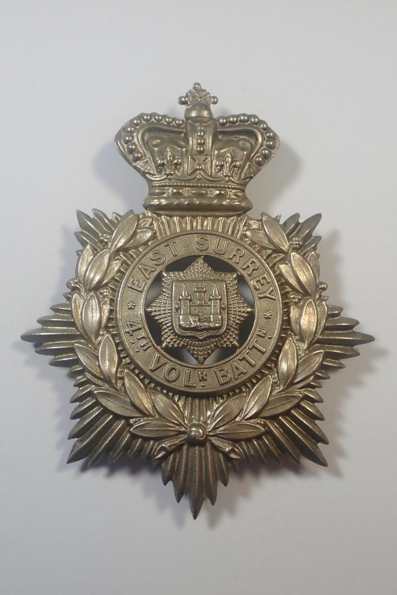 4th Volunteer Battalion East Surrey Regiment Victorian Helmet Plate.
