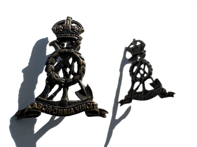 Pioneer Corps Bronze Officer's Collar Badges