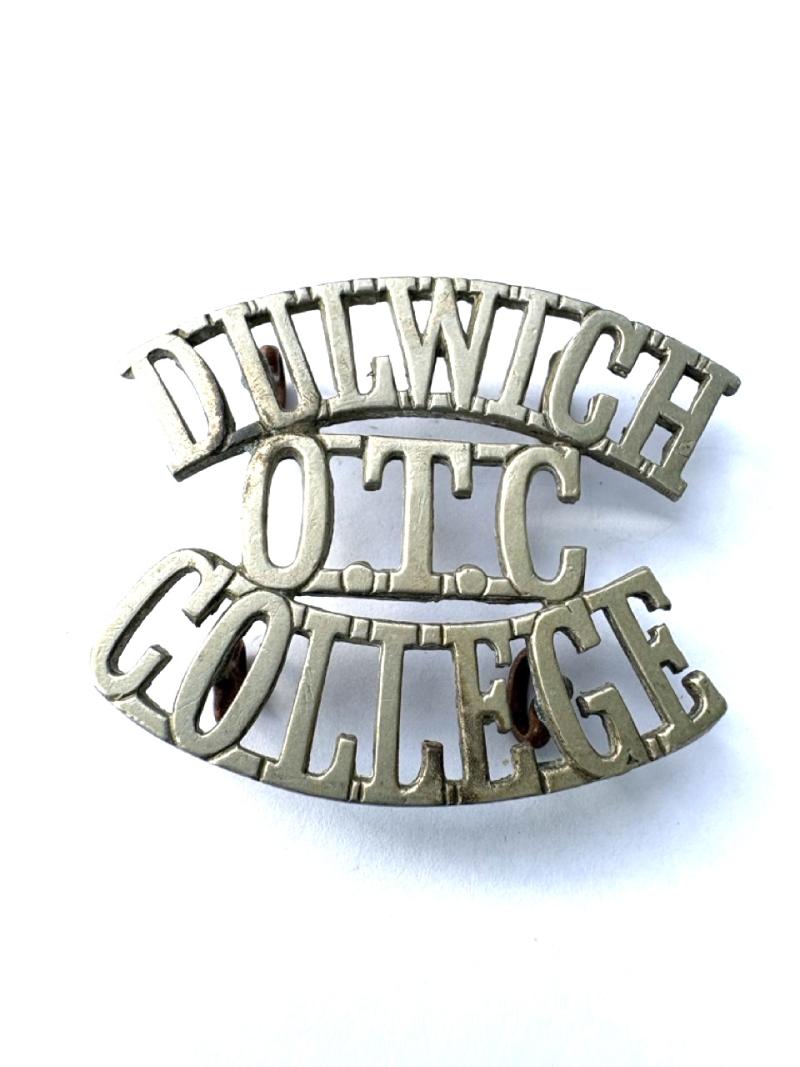Dulwich College O.T.C. White Metal Shoulder Title